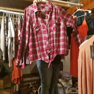 Red plaid long sleeve. Size 2. Torrid.